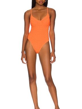 Good American Jacquard Show Off One Piece in Orange Cream Size 0